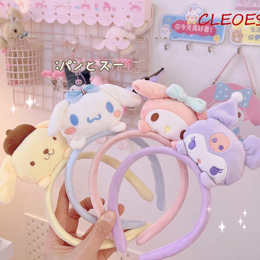 Băng Đô Cài Tóc Rửa Mặt Đính Bóng Lông Họa Tiết Hoạt Hình Cinnamoroll Phong Cách Hàn Quốc Cho Nữ