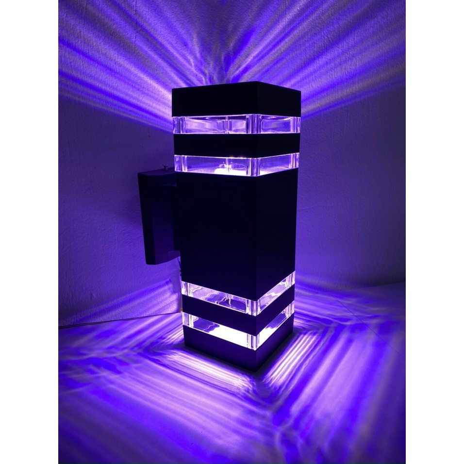 Đèn Led gắn tường, trụ, cột ngoài trời trụ, trang trí cầu thang 02 đầu vuông, 3 chế độ ánh sáng.Giá đã bao gồm bóng led