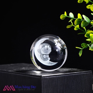Bộ quà tặng quả cầu pha lê 3d led doremon