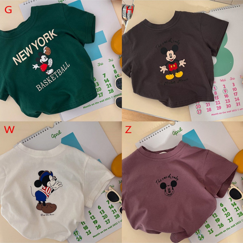 Áo Thun Tay Ngắn Cổ Tròn In Họa Tiết Hoạt Hình Phong Cách Phương Tây Thời Trang Mùa Hè Cho Bé Trai Và Gái