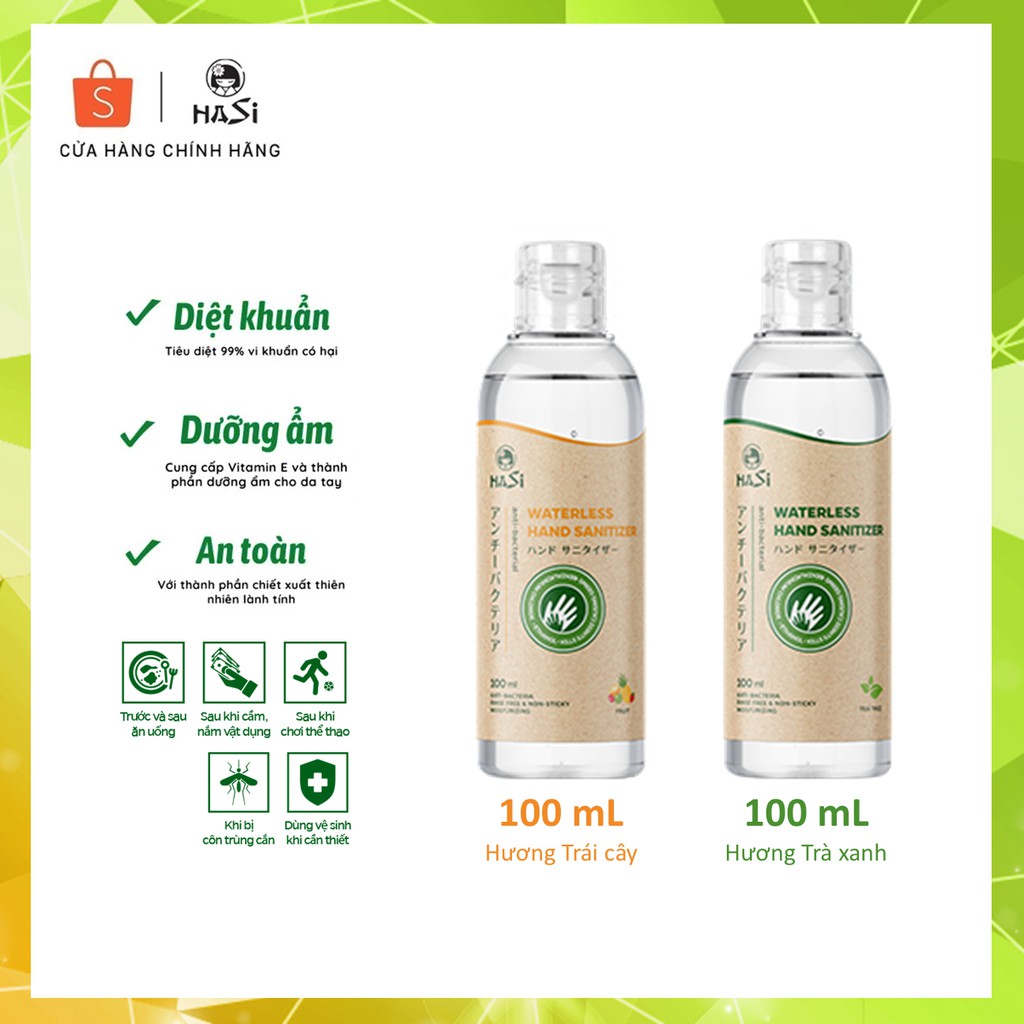 [CHÍNH HÃNG] GEL RỬA TAY KHÔ KHÁNG KHUẨN HASI KOKESHI 100ML bỏ túi | BigBuy360 - bigbuy360.vn