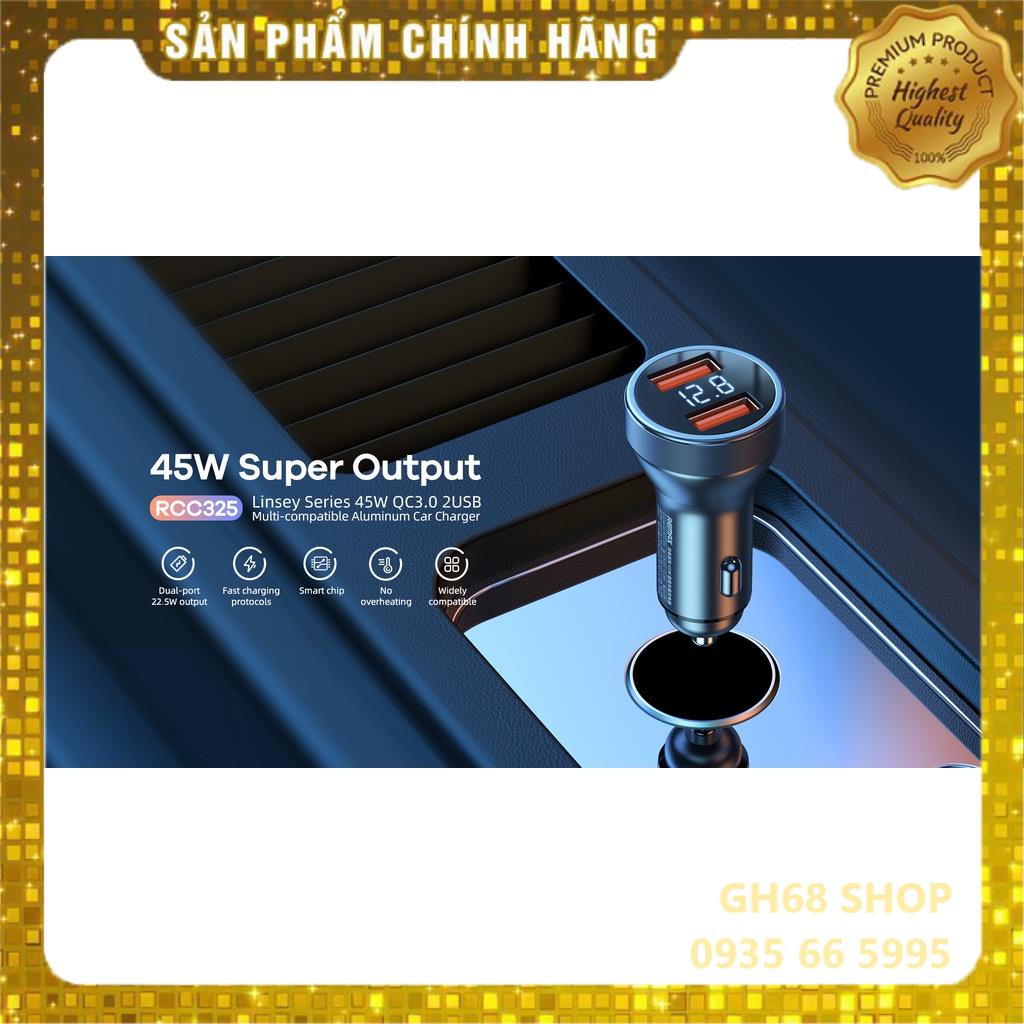Củ Sạc Nhanh 45W REMAX RCC325 Cho Xe Hơi