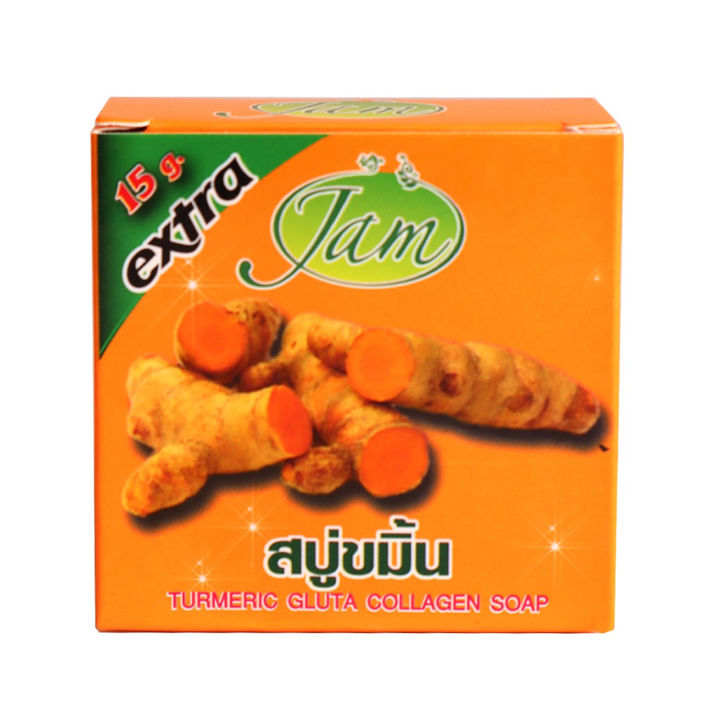 Xà bông nghệ sạch da JAM Thái Lan 65gr - xà bông nhập khẩu - Turmeric gluta collagen soap