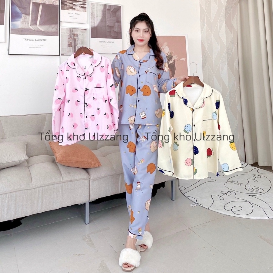 Bộ quần áo ngủ pijama dài tay vải Kate Thái