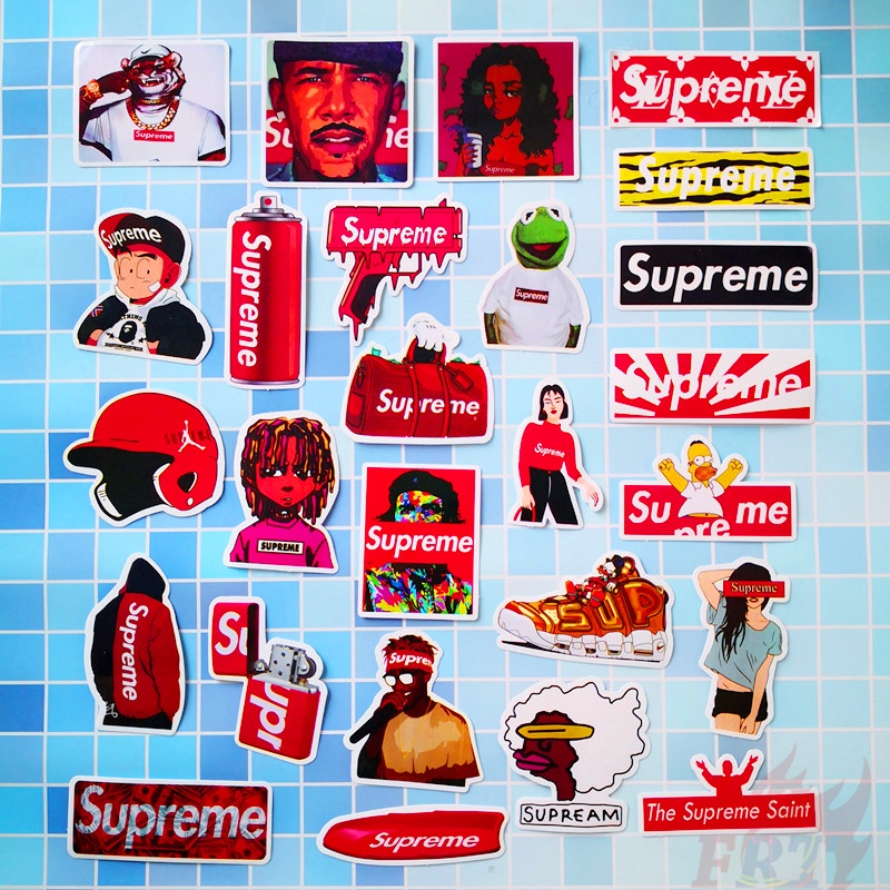 ❉ Nhãn Dán S-upreme Series 02 Thương Hiệu Thời Trang ❉ Set 50 Miếng Dán Trang Trí Đa Dụng Thời Trang