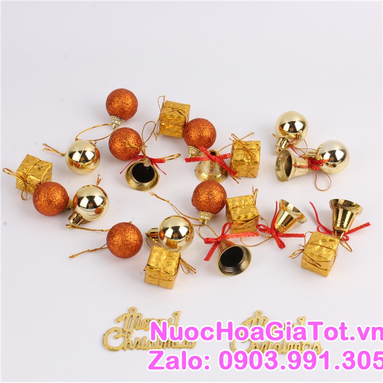 Combo 28->32 món trang trí cây thông noel giáng sinh quả châu trống sao chuông ông già người tuyết christmas xmas