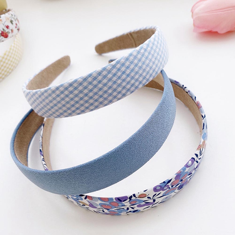 Bộ 3 Băng Đô Vải Họa Tiết Ca Rô Phong Cách Hàn Quốc Dành Cho Nữ