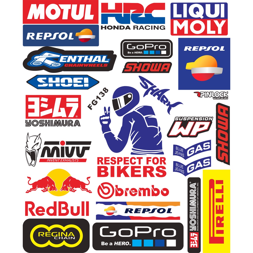 Miếng Dán Phản Quang Chống Thấm Nước Trang Trí Mũ Bảo Hiểm Xe Mô Tô yamaha honda