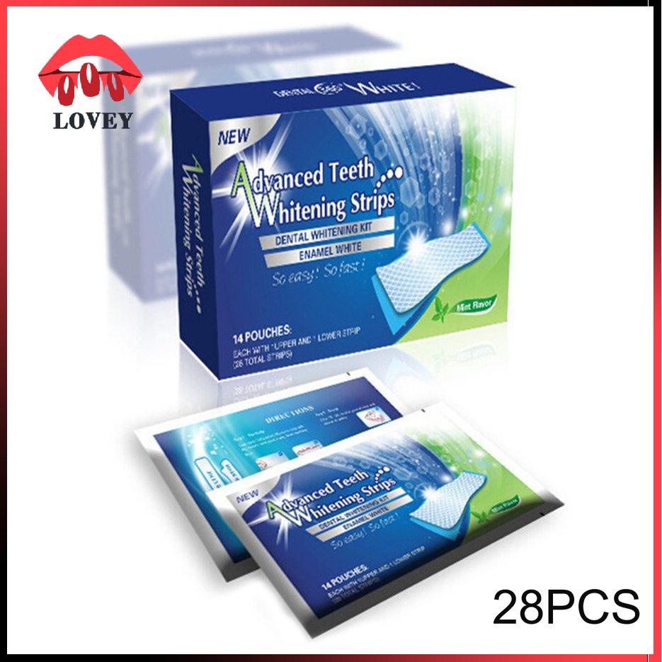 lovey★28PCS/SET Natural Advanced White Gel Teeth Whitening Strips Oral Hygiene Care