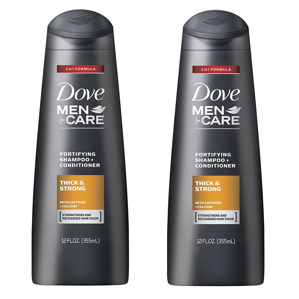 Dầu Gội & Xả Nam Dove Men+Care 2 in 1 Shampoo And Conditioner Thick & Strong 355ml (Mỹ)