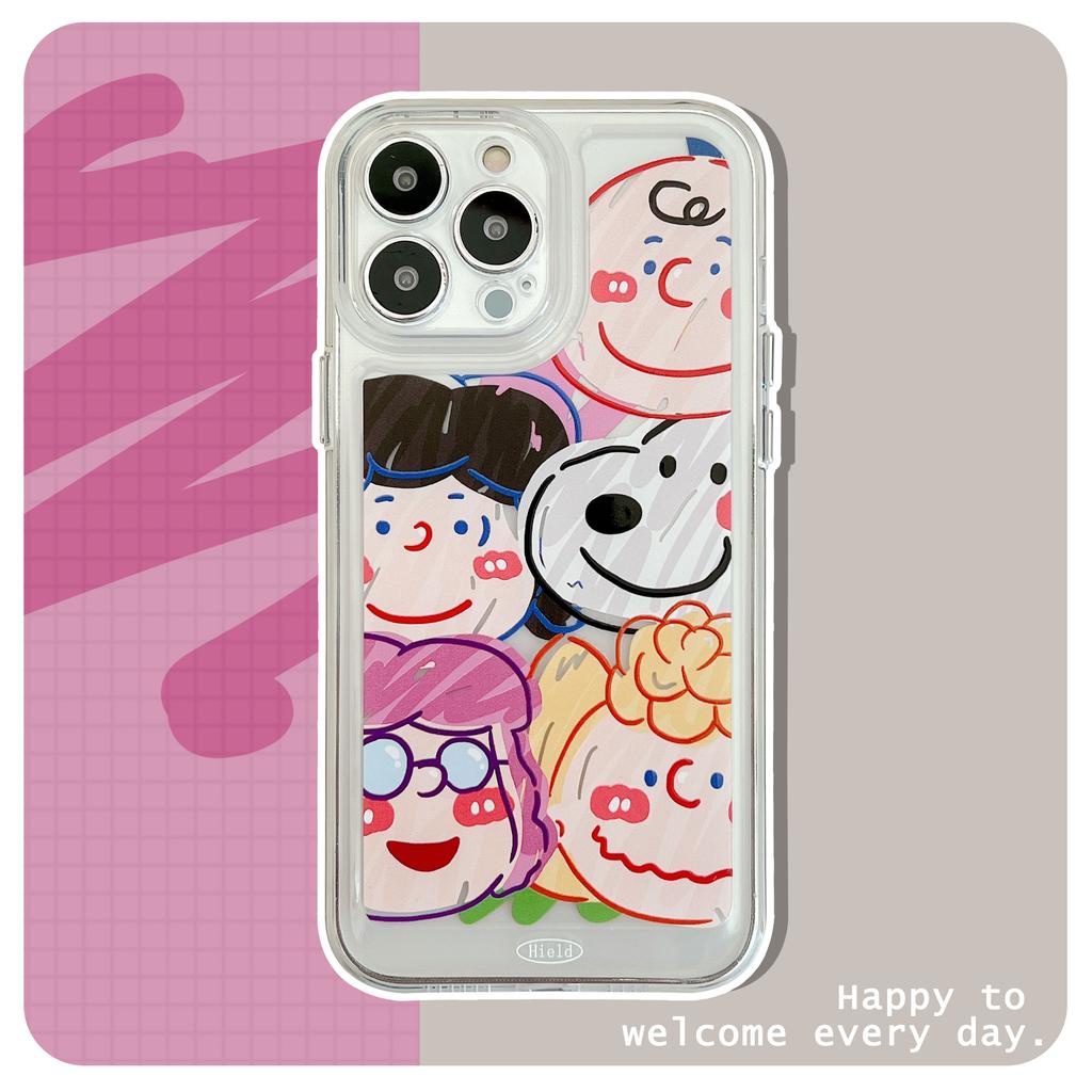 Ốp Điện Thoại Tpu Dẻo In Hình Snoopy Charlie Nút Kim Loại Cho iphone 13 Promax 12 11 7 Plus X XR 8 7