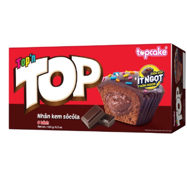 Bánh TOPCAKE Top'n top - Socola (Hộp 180g)