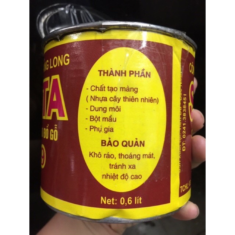 (Tặng chổi Sơn ) Sơn ta màu cánh gián dùng chuyên sơn về gỗ với màu sắc sáng đẹp và bền màu