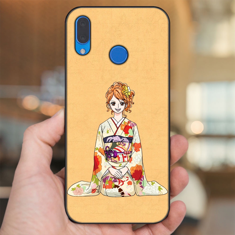 Ốp lưng Huawei Nova 3, Nova 3i, Nova 3e, P20 Lite viền đen in hình Nami One Piece Đảo Hải Tặc