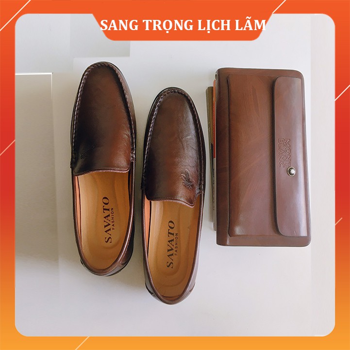 Giày Lười Nam Cao Cấp [DA BÒ THẬT 100%-TIỀN NÀO CỦA NẤY] Giày lười da bò -TẶNG 2 ĐÔI TẤT LƯỜI CAO CẤP - GLK | BigBuy360 - bigbuy360.vn