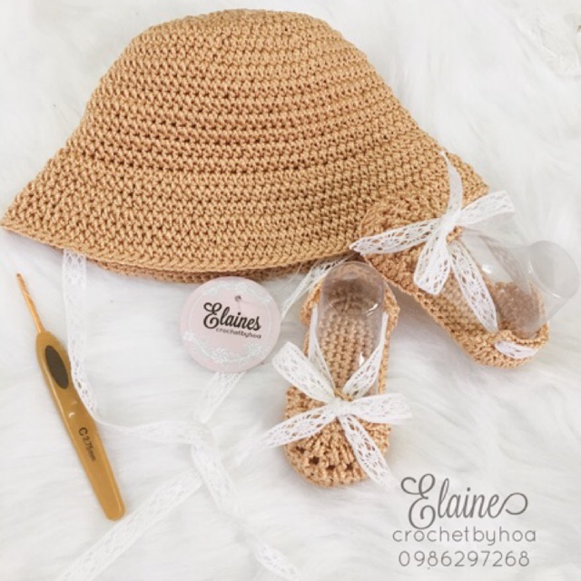 Set giày mũ ajuma cho bé