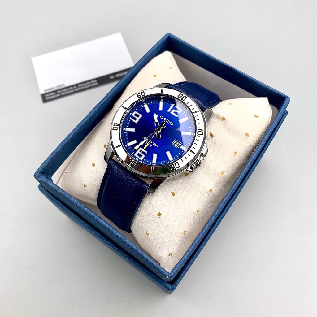 Đồng hồ nam dây da Casio Anh Khuê MTP-VD01L-2BVUDF
