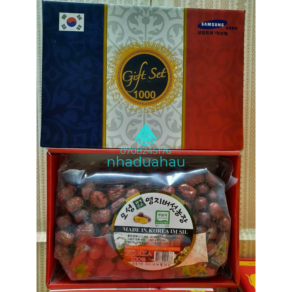 Một hộp táo đỏ sấy lạnh Hàn quốc hàng chuẩn mẫu Tết 3 mẫu hộp cứng có túi xách kèm sẵn đẹp sang chảnh 1000g | BigBuy360 - bigbuy360.vn