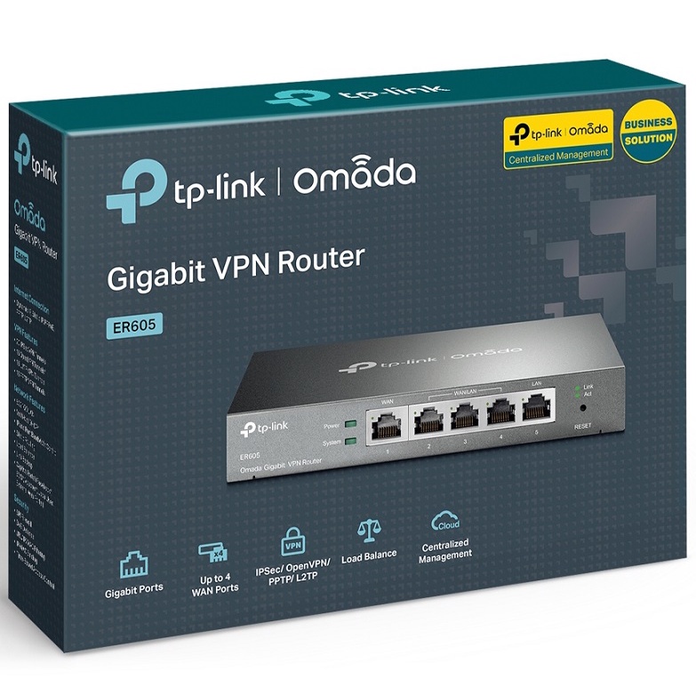 Cân bằng tải TP-Link TL-ER605  Omada VPN băng thông rộng, 4 WAN Gigabit
