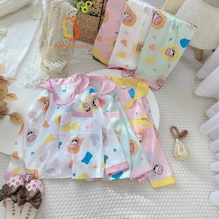 Bộ Ngủ Pijama Cho Bé Gái Lụa Gấm Thượng Hải Nhiều Màu Dài Tay 7-19kg - Babi mama BPN06