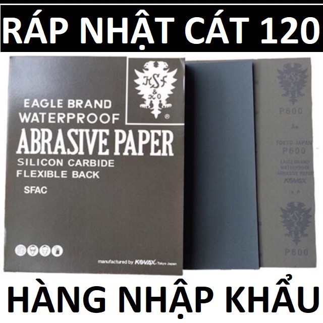 10 tờ giấy nhám Nhật 120 đen , giấy ráp chà xe máy, ô tô KOVAX , Nhập khẩu Nhật Bản