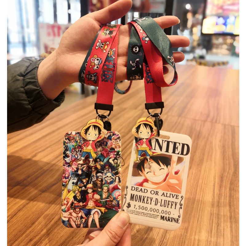 Dây đeo thẻ họa tiết hoạt hình One piece card holder
