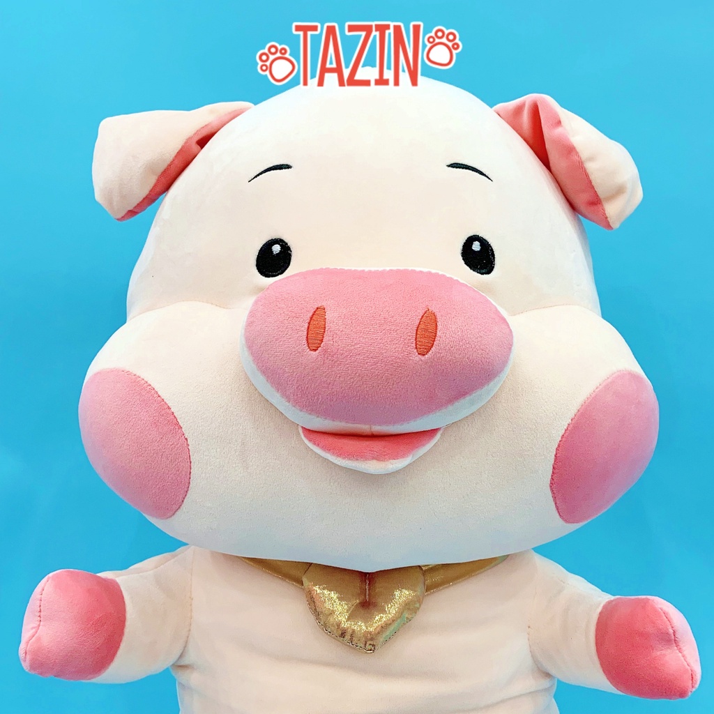 Gối ôm heo lợn đeo vòng tim, gấu bông heo lợn vòng tim cute đáng yêu cao cấp TAZIN