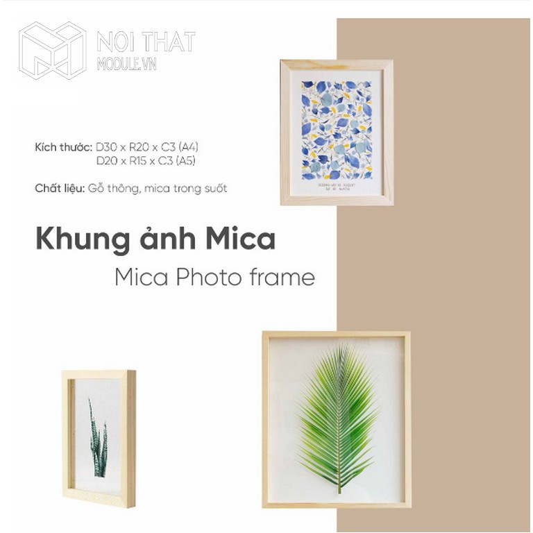 Khung Gỗ Thông Để Bàn  Trang Trí Loại 1 Mặt, Size: 17cm x 12.5cm, 21cm x 16cm, 24cm x 19cm