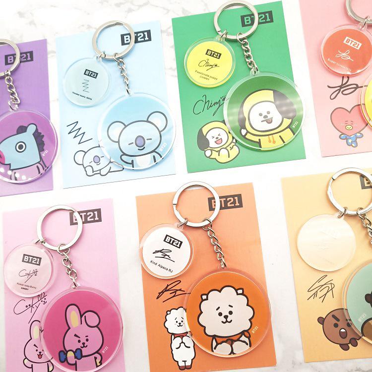 Móc khóa trong suốt in tên các thành viên BTS