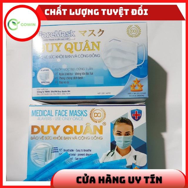 [Sale 3 Ngày]Khẩu Trang Y Tế 4 Lớp Kháng Khuẩn Và Không Kháng Khuẩn Duy Quân Xuân Lai hộp 50 Chiếc