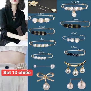 Sét 13 ghim cài quần áo cao cấp