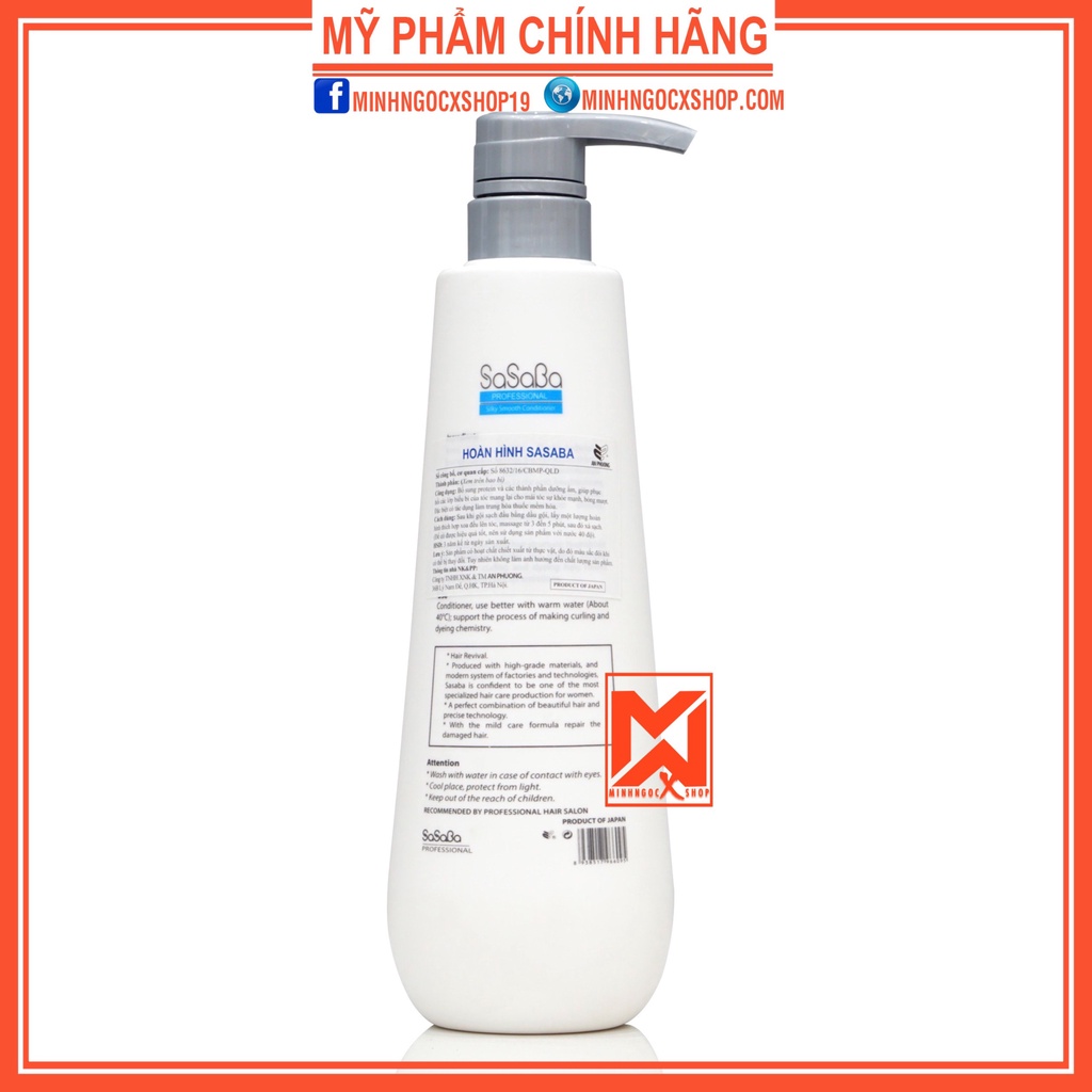 Dầu xả hoàn hình SASABA New 800ml chính hãng