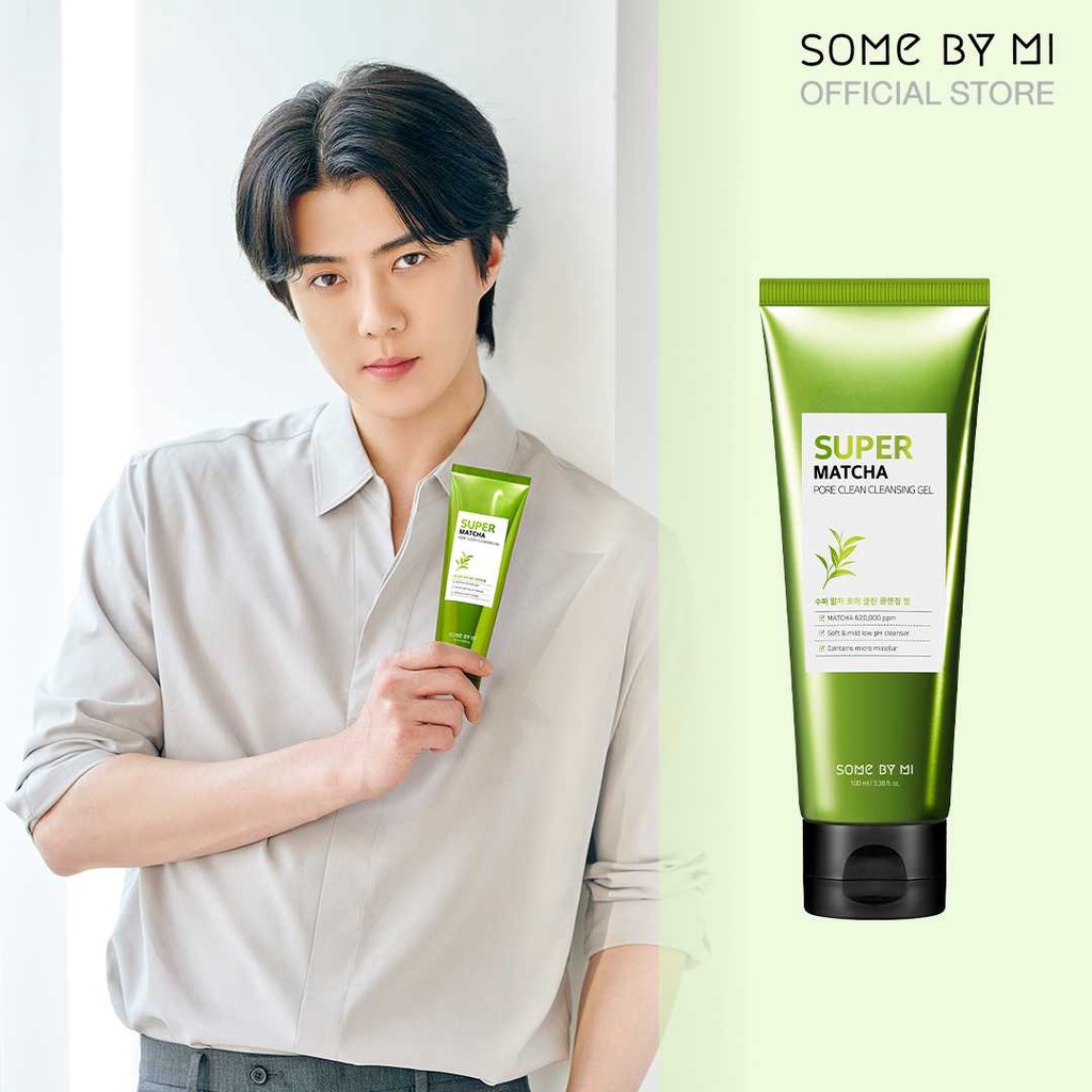 [Mã FMCGMALL -8% đơn 250K] Sữa rửa mặt Some By Mi Super Matcha pore clean cleansing gel 100ml | BigBuy360 - bigbuy360.vn