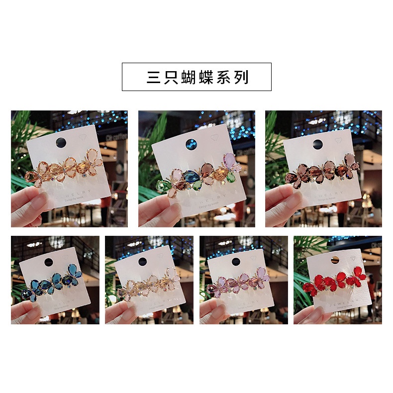 Kẹp tóc hình bướm đính đá lấp lánh thời trang cho nữ