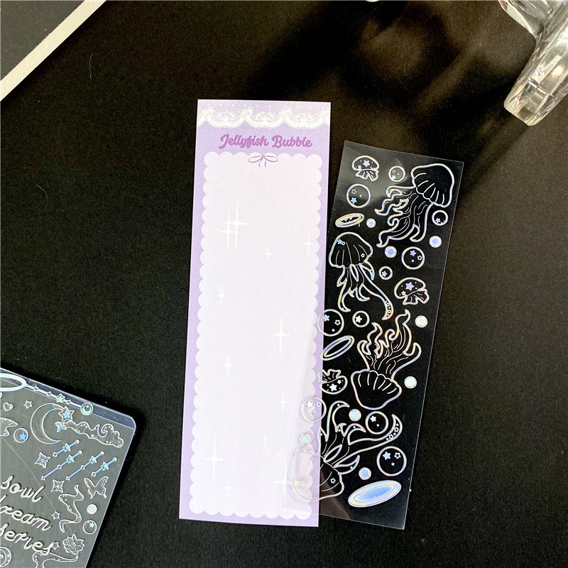 Miếng Dán Trang Trí Hình Cá Voi / Sứa Biển Màu Đồng Lấp Lánh