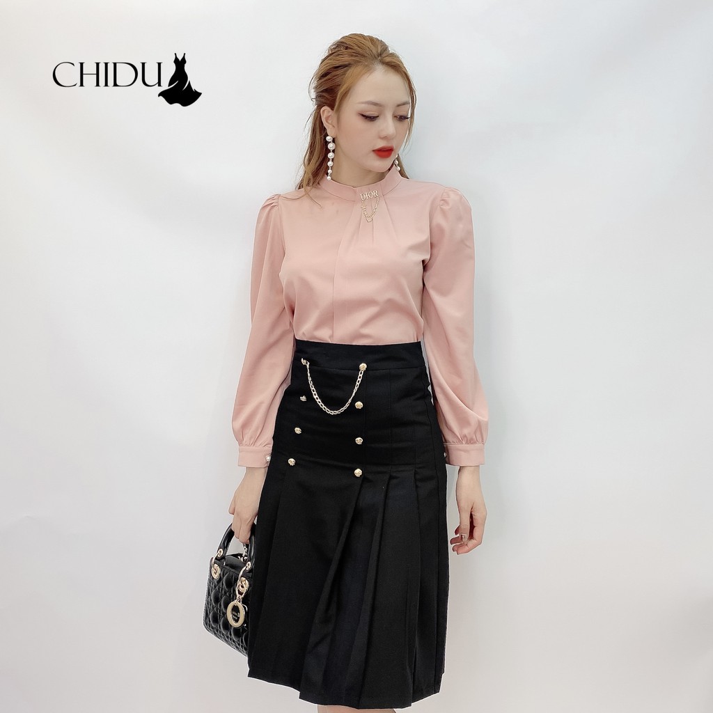 CHIDU Chân váy phối xích, chân váy công sở bút chì SP286 | BigBuy360 - bigbuy360.vn