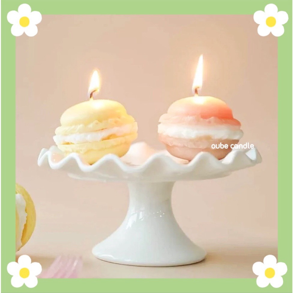 Nến Thơm Mini Đáng Yêu Hình Bánh Macaron Kẹp Kem Kích Thước 3x1cm | Oube Candle NT74