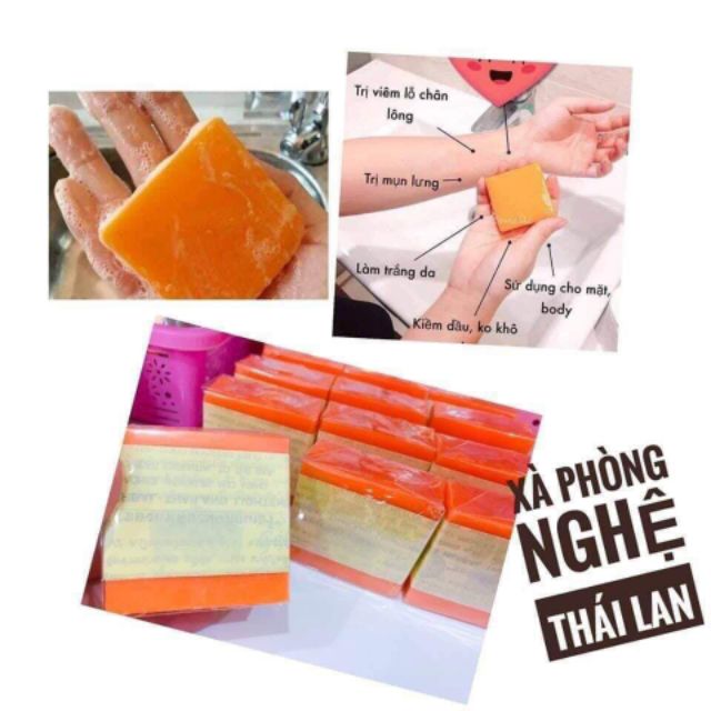 Combo 12 soap Xà phòng Tắm Nghệ Thái Lan