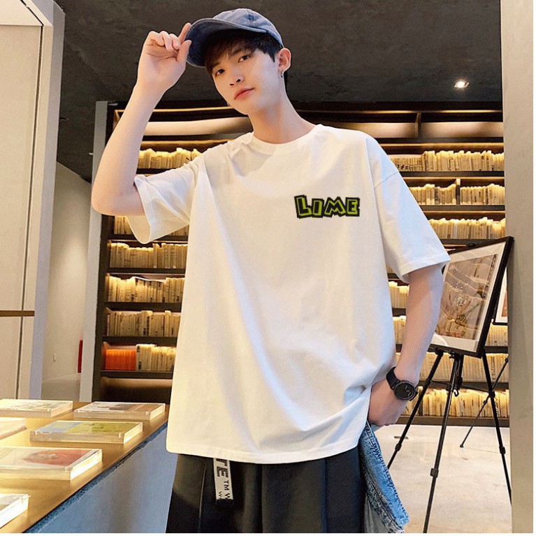 [1hittop] Áo thun unisex tay lỡ form rộng AF007 , áo phông nam nữ form rộng in LIME