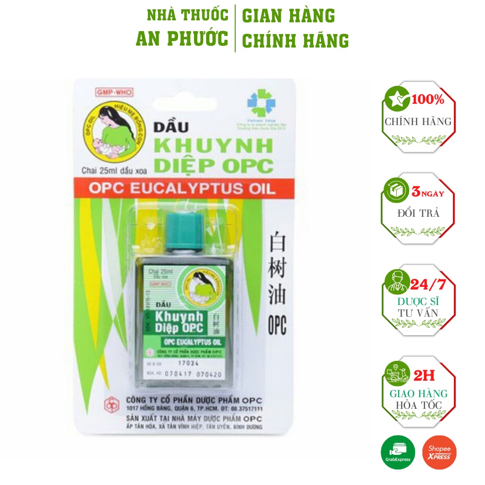 Dầu Khuynh Diệp opc ⚡ CAM KẾT CHÍNH HÃNG ⚡Phòng ngừa cảm cúm, sổ mũi, ho tức ngực hiệu quả