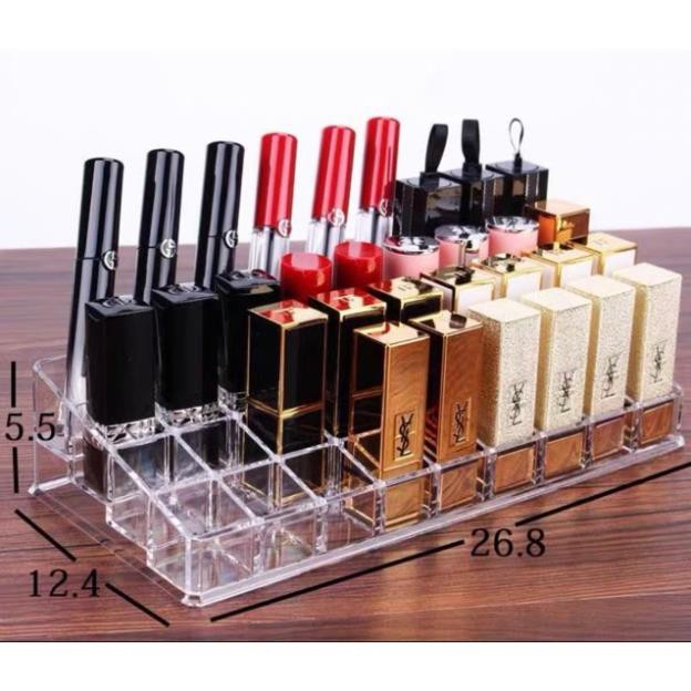 Kệ đựng son mica trong suốt cao cấp 36 ô, Kệ mica trưng bày sản phẩm trưng bày son môi cao cấp