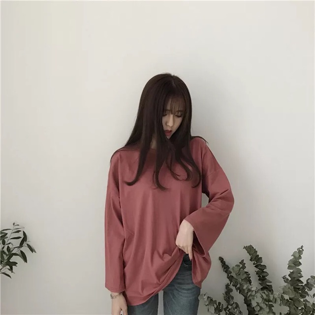Áo Tay Dài UNISEX Form rộng_ Freesize 75kg