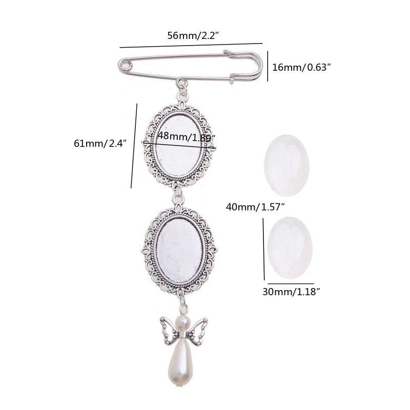 Khung Ảnh Kính Cabochon Hình Oval Kèm Mặt Dây Chuyền Phù Hợp Cho Ngày Lễ