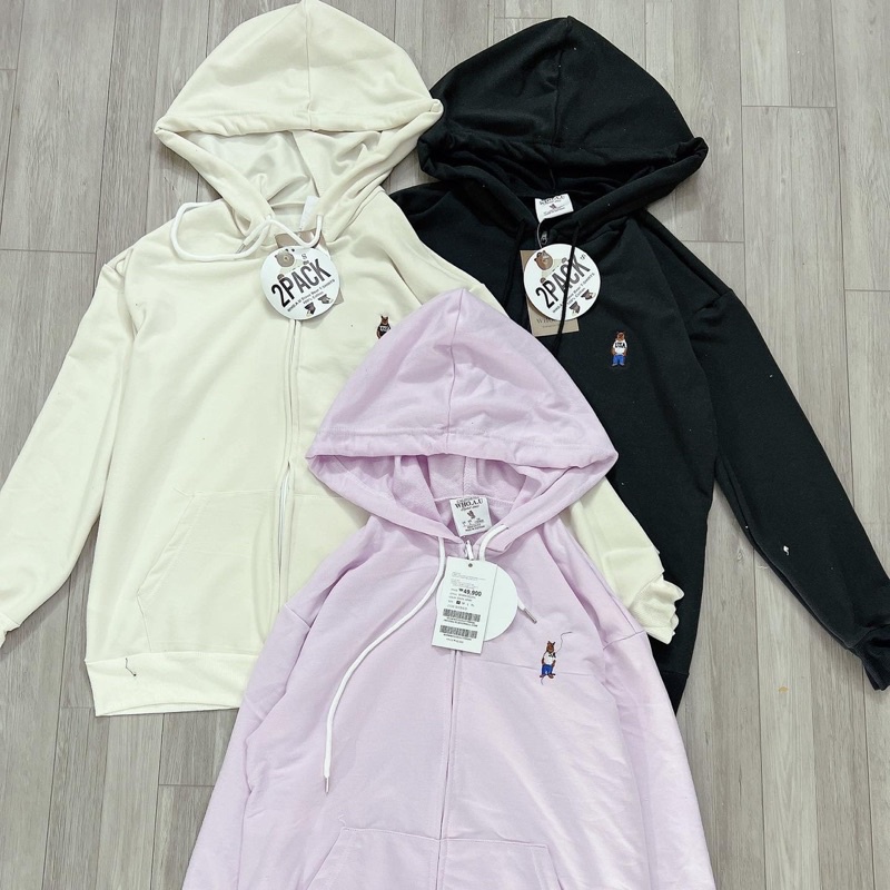 Áo khoác hoodie gấu Who..au