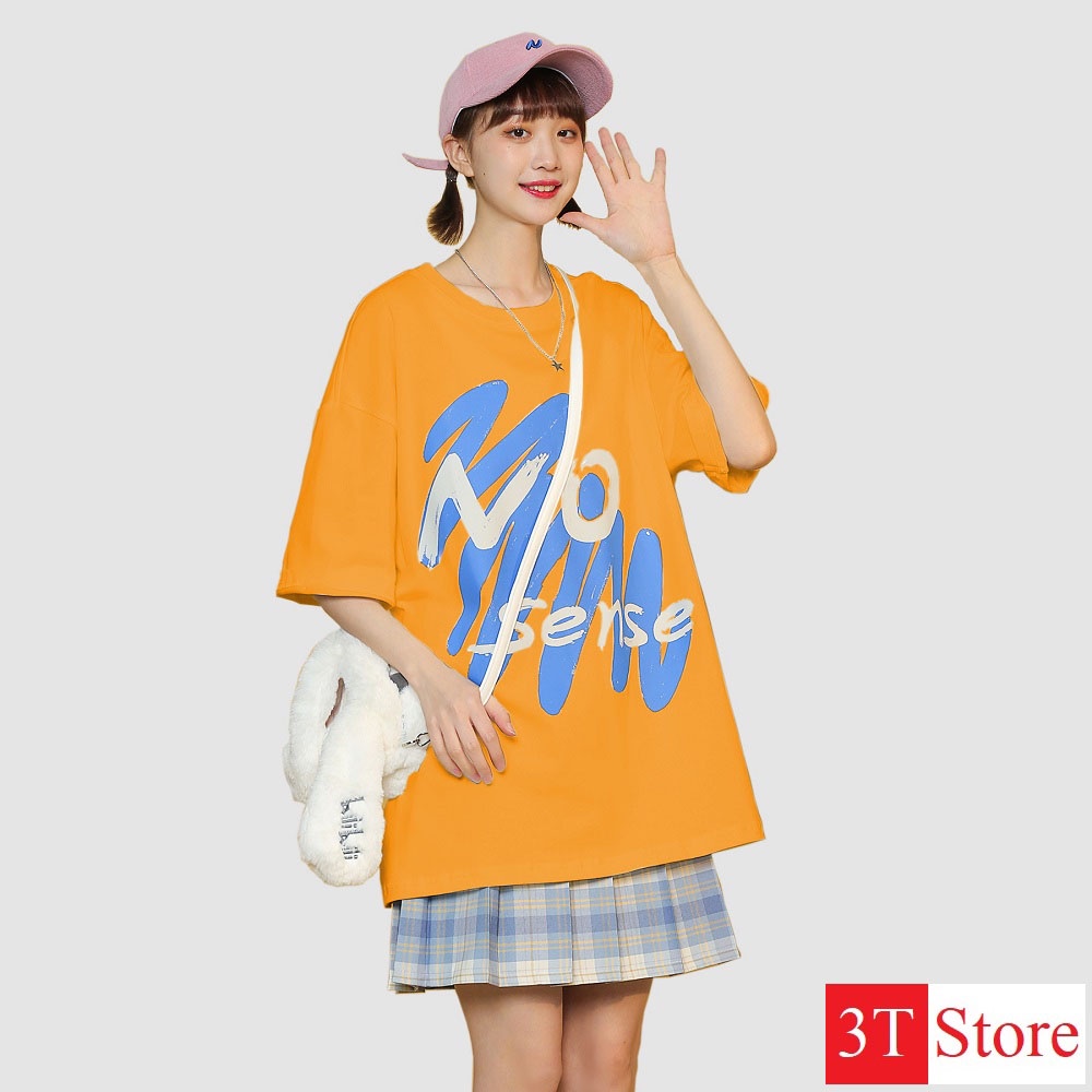 [Video + Ảnh Thật]  Áo Thun Tay Lỡ Freesize Unisex HotTrend - No Sense