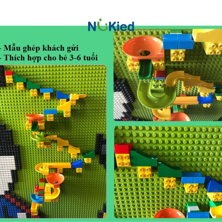 Tấm đế lê gô duplo, nền base size 51x25.5cm, tương thích hạt hớn cho bé từ 2 đến 6 tuổi_Nukied