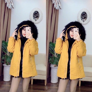 Áo khoác nữ mũ lông - Áo kaki Phao nữ mũ lông Hàn Quốc - Hàng mới về