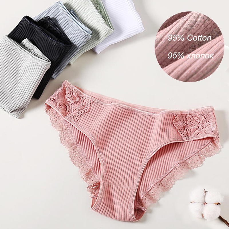 Cute Byte Quần Lót Cotton Phối Ren Hoa Dễ Thương Dành Cho Nữ