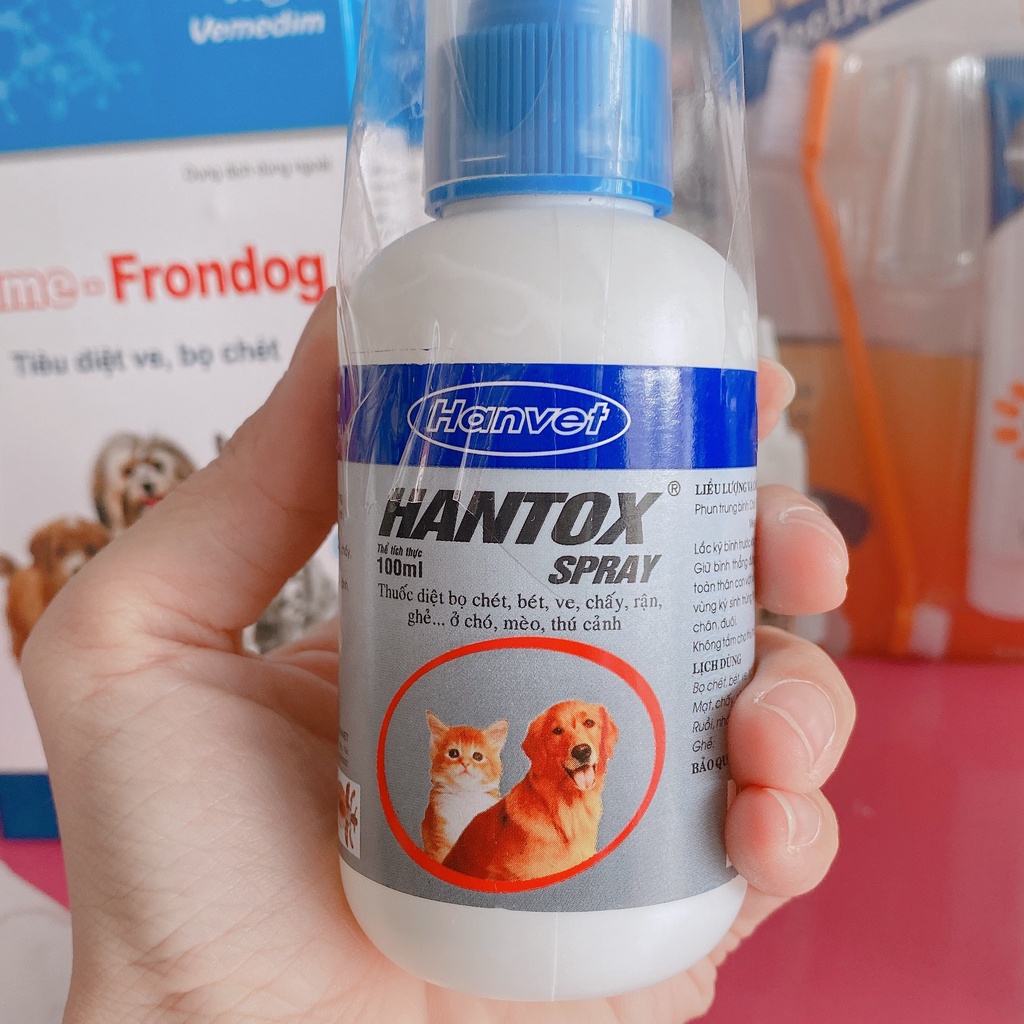 Xịt Diệt Bọ Chét Bét Ve Chấy Rận Ghẻ Hantox Spray 100ml