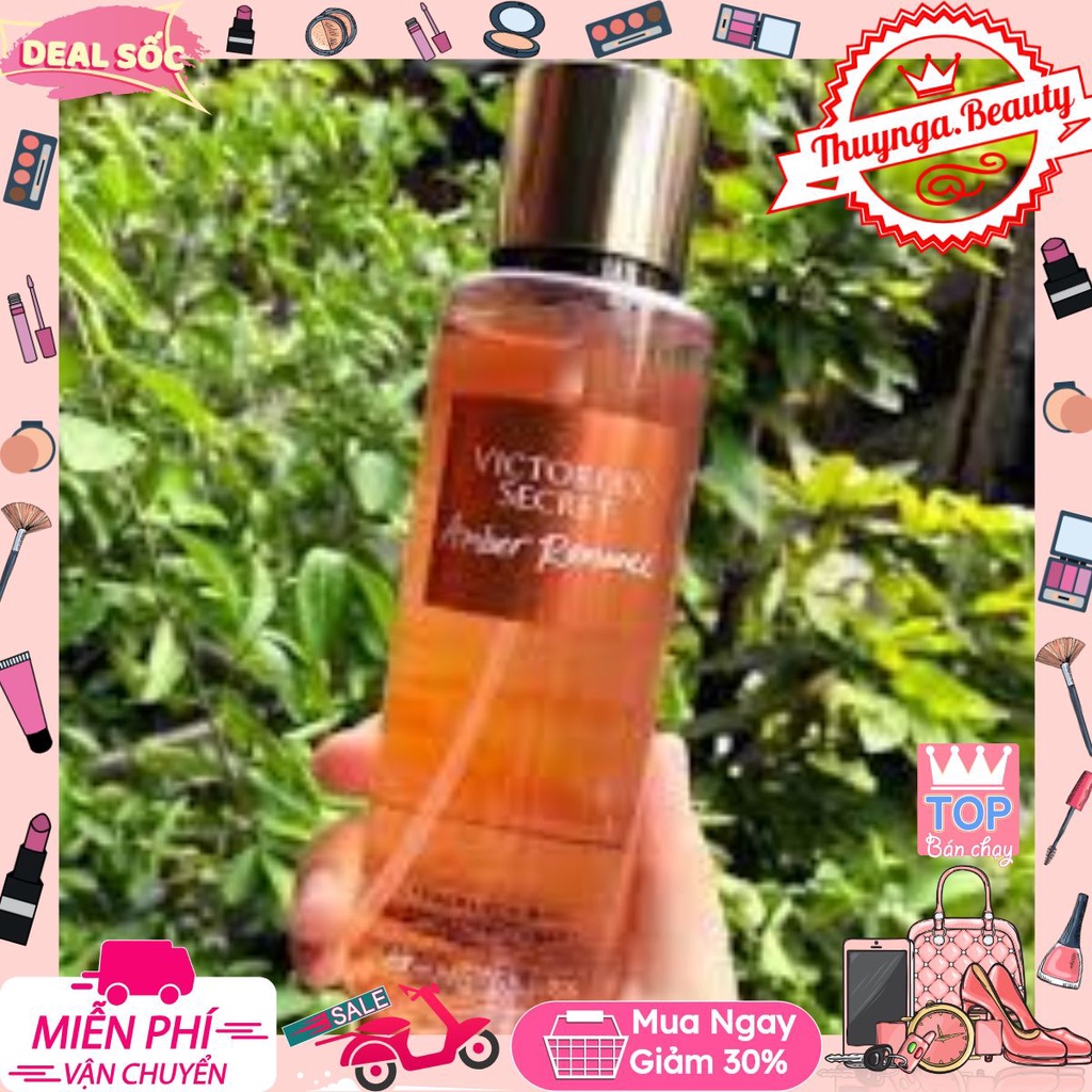 [𝐵𝒪𝒟𝒴 𝑀𝐼𝒮𝒯] Body mist xịt thơm toàn thân Victoria Secret Amber Romance 10ML #тнυynga.вeaυтyѕнop